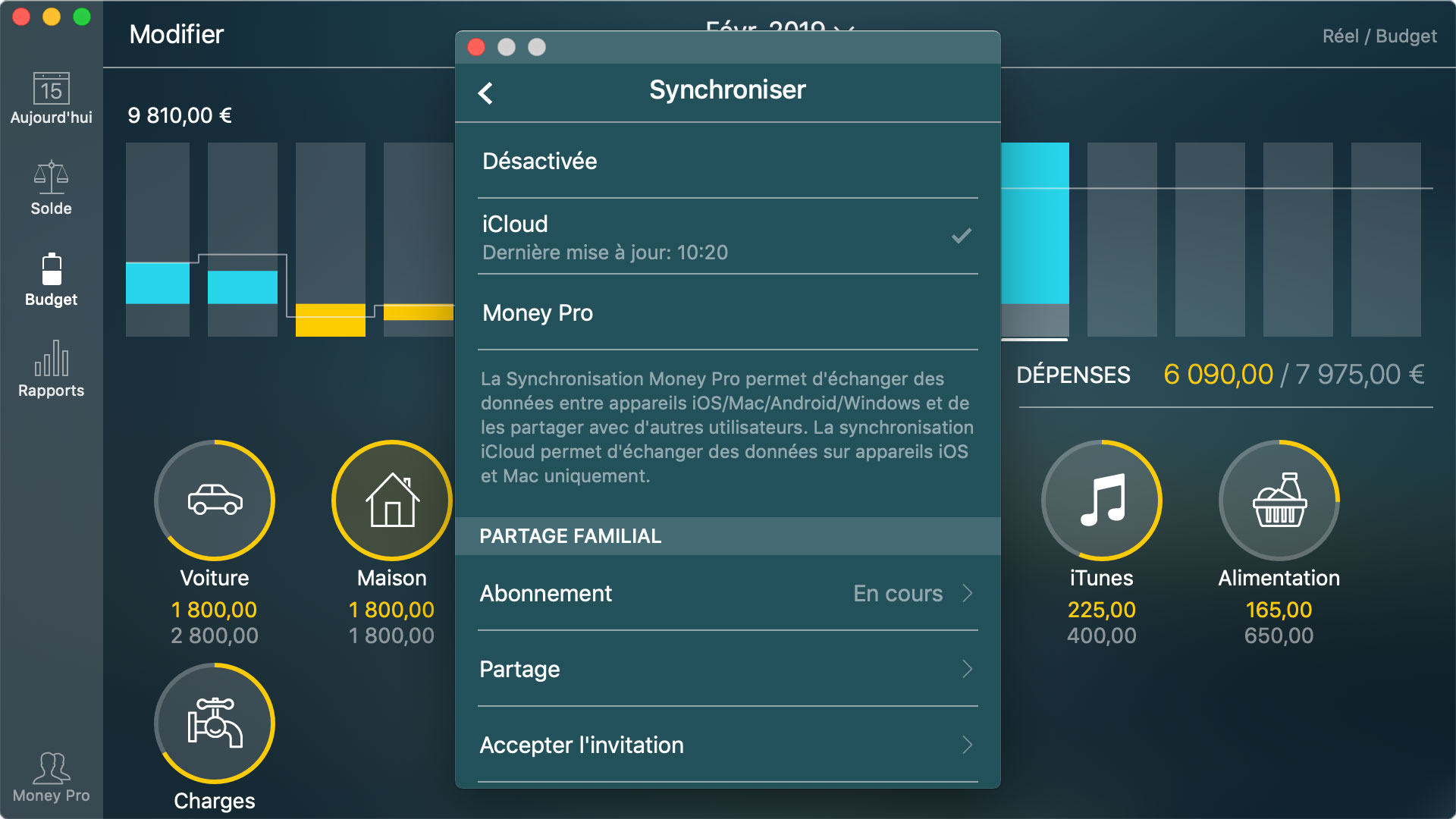 Money Pro - Synchronisation iCloud (iOS et Mac) - Mac