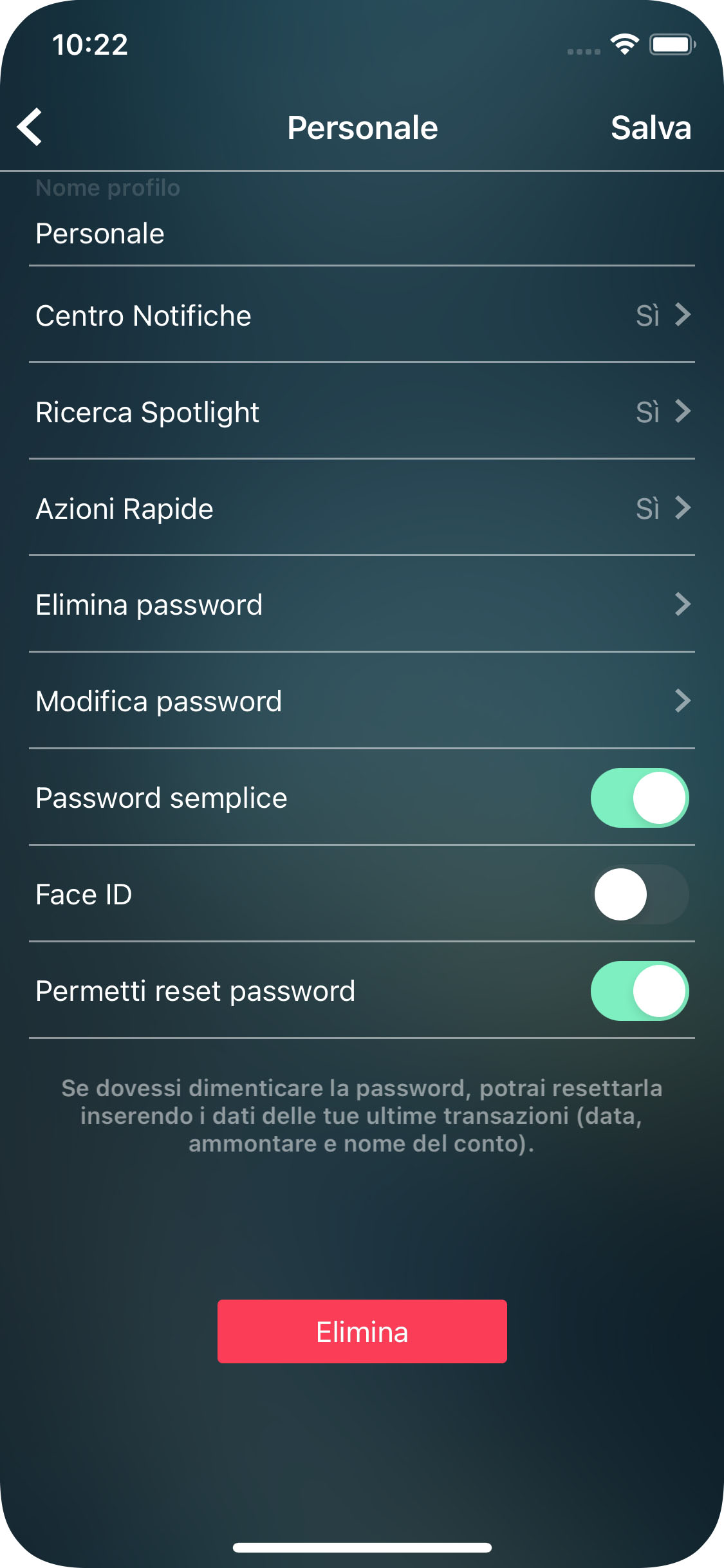 Money Pro - Protezione tramite password - iPhone