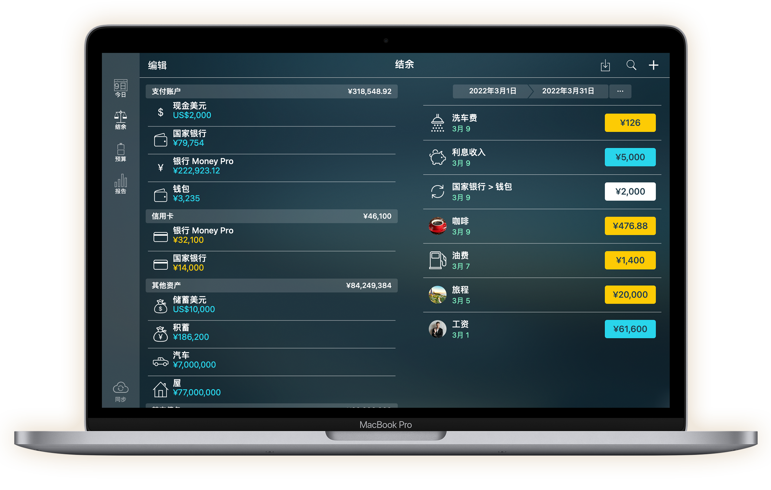 Money Pro for Mac - 支票明细账