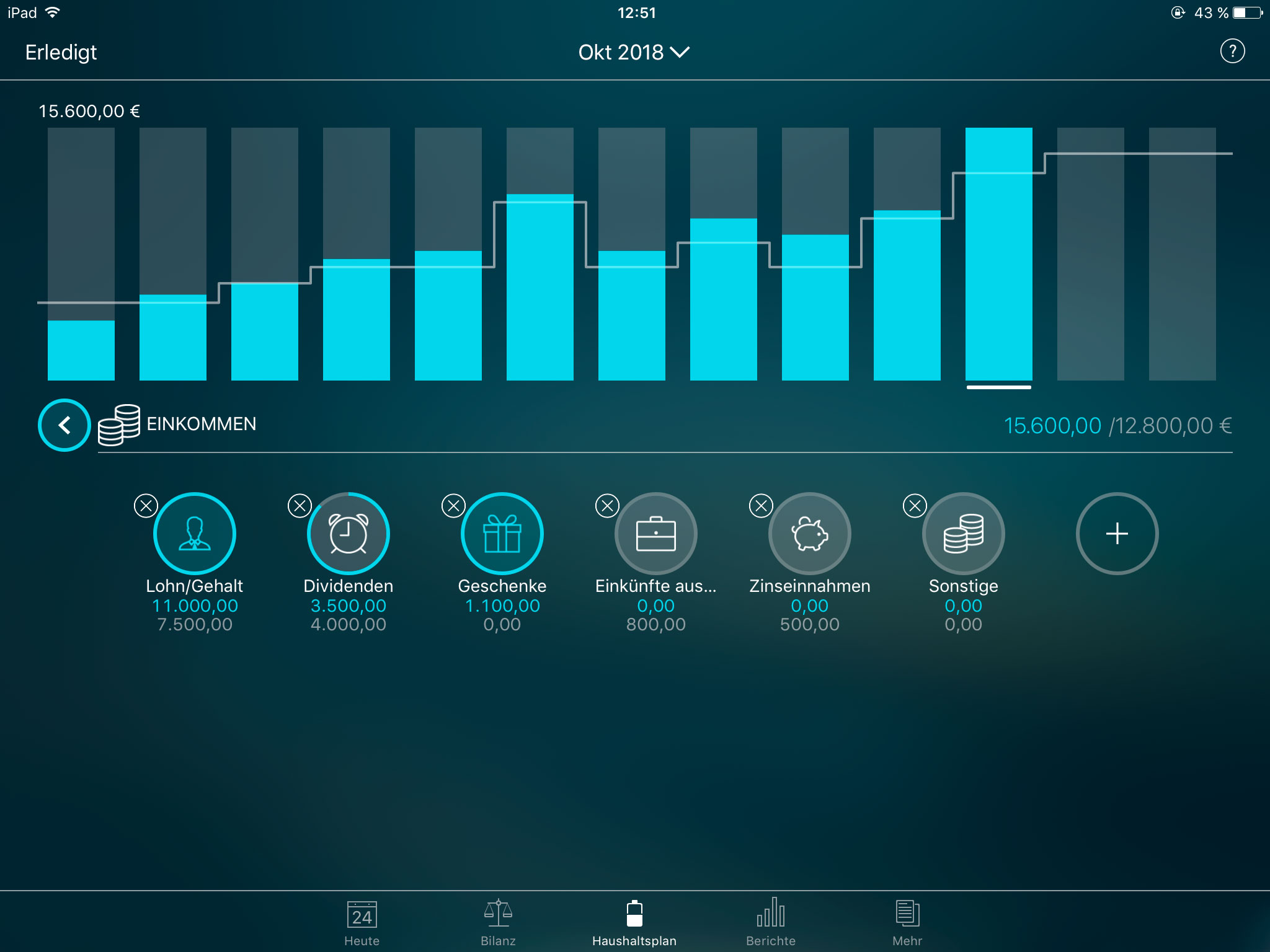 Money Pro - Haushaltsplan einrichten - iPad