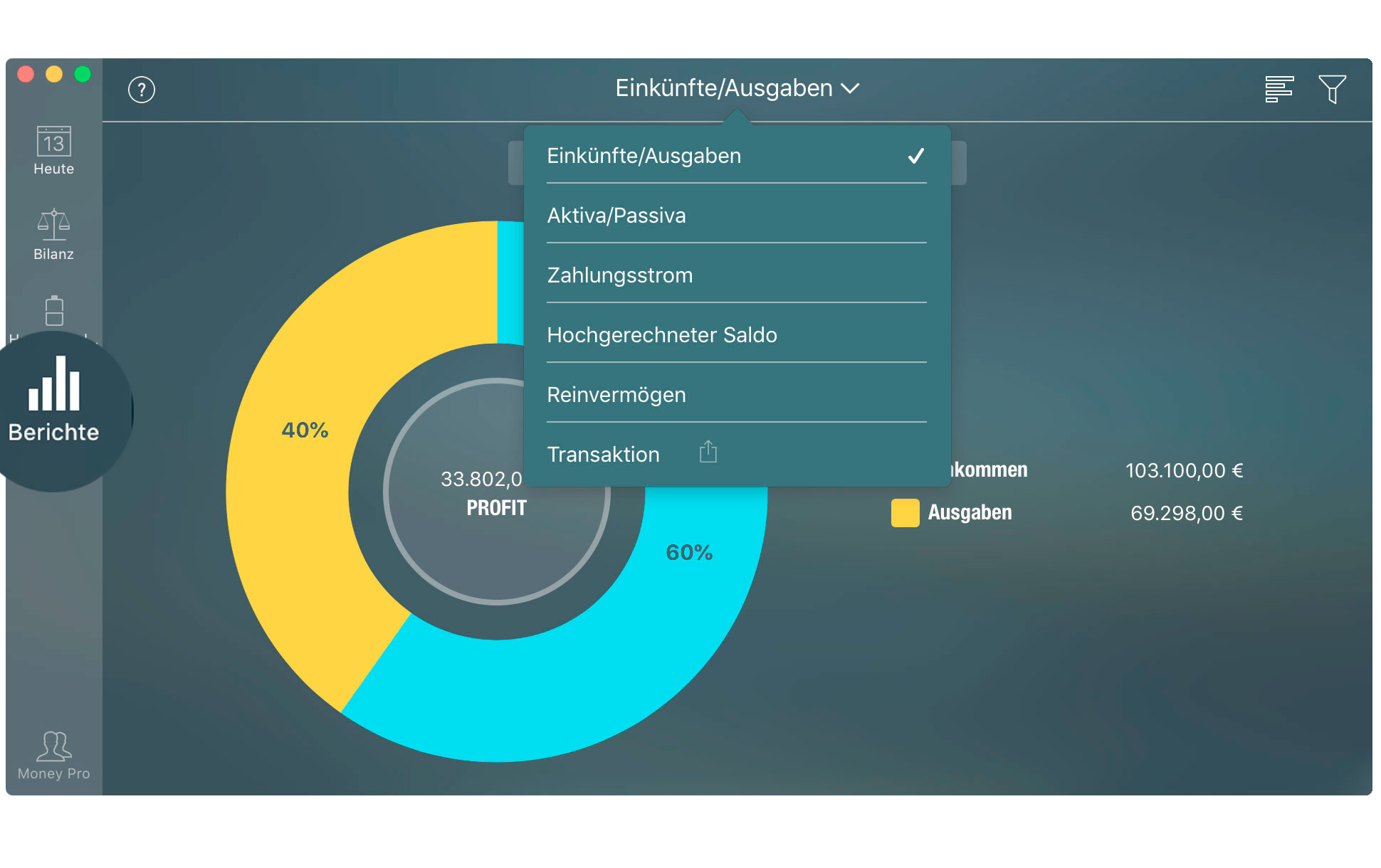 Money Pro - Berichte - Mac