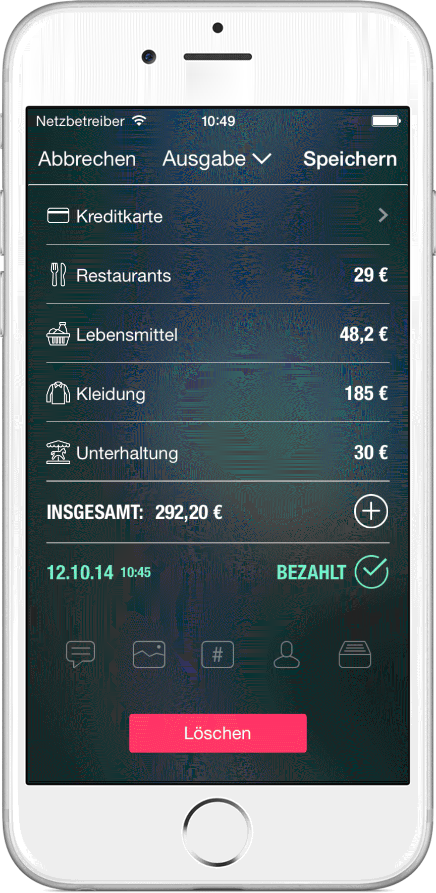 Money Pro - Transaktionen aufteilen, Taschenrechner mit Währungsfunktion, Suche
