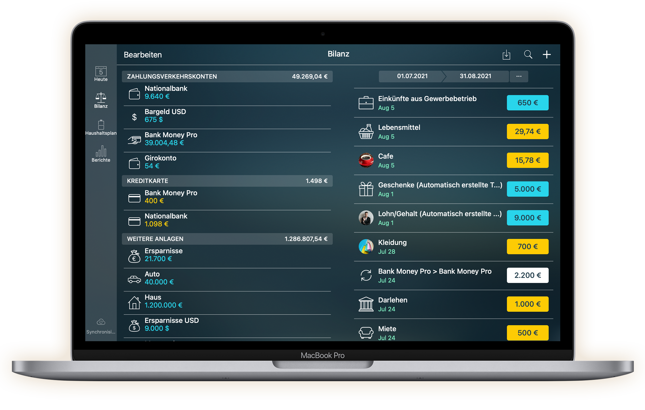 Money Pro for Mac - Scheckbuchliste