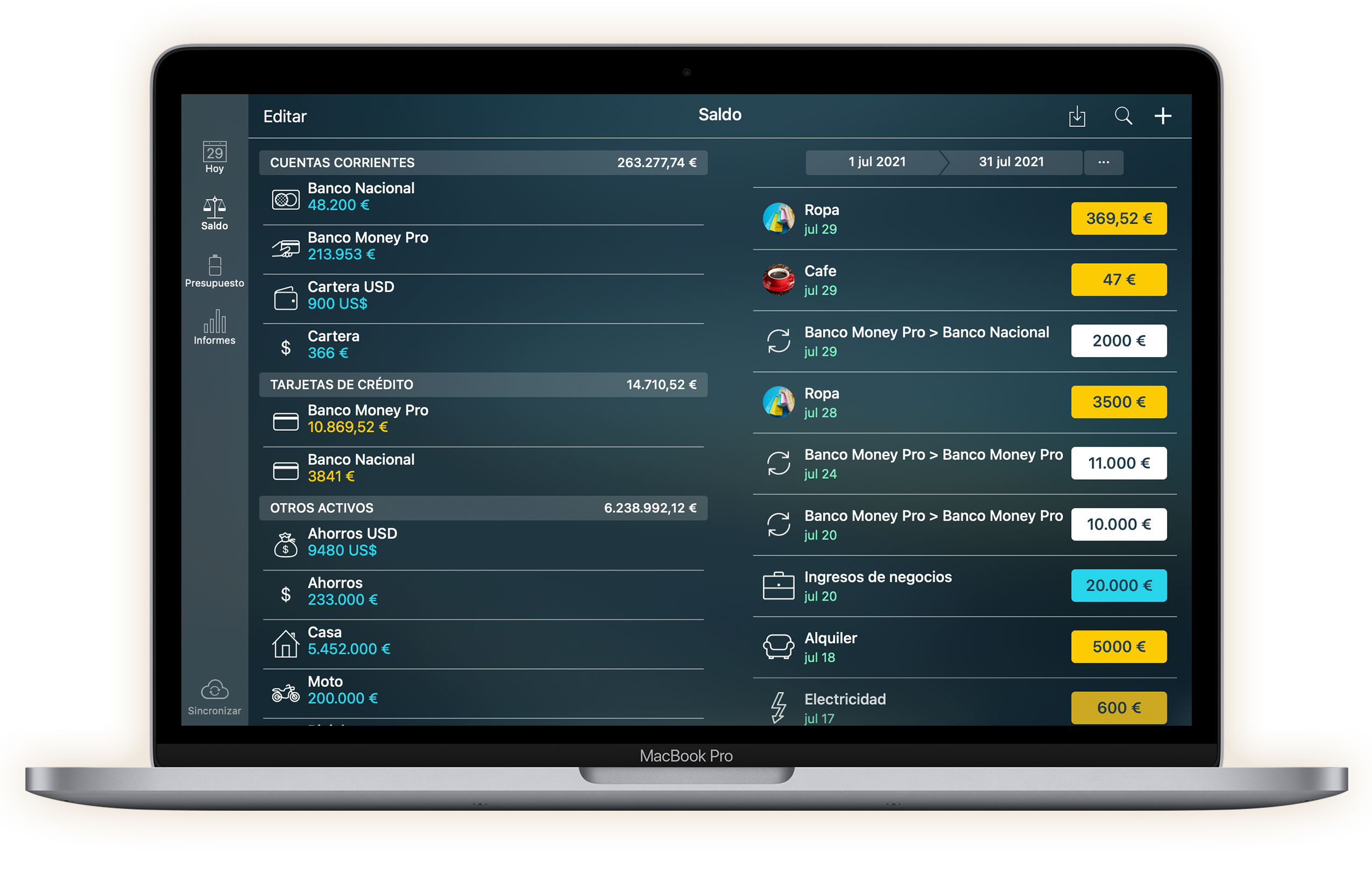 Money Pro for Mac - Registro de talonario