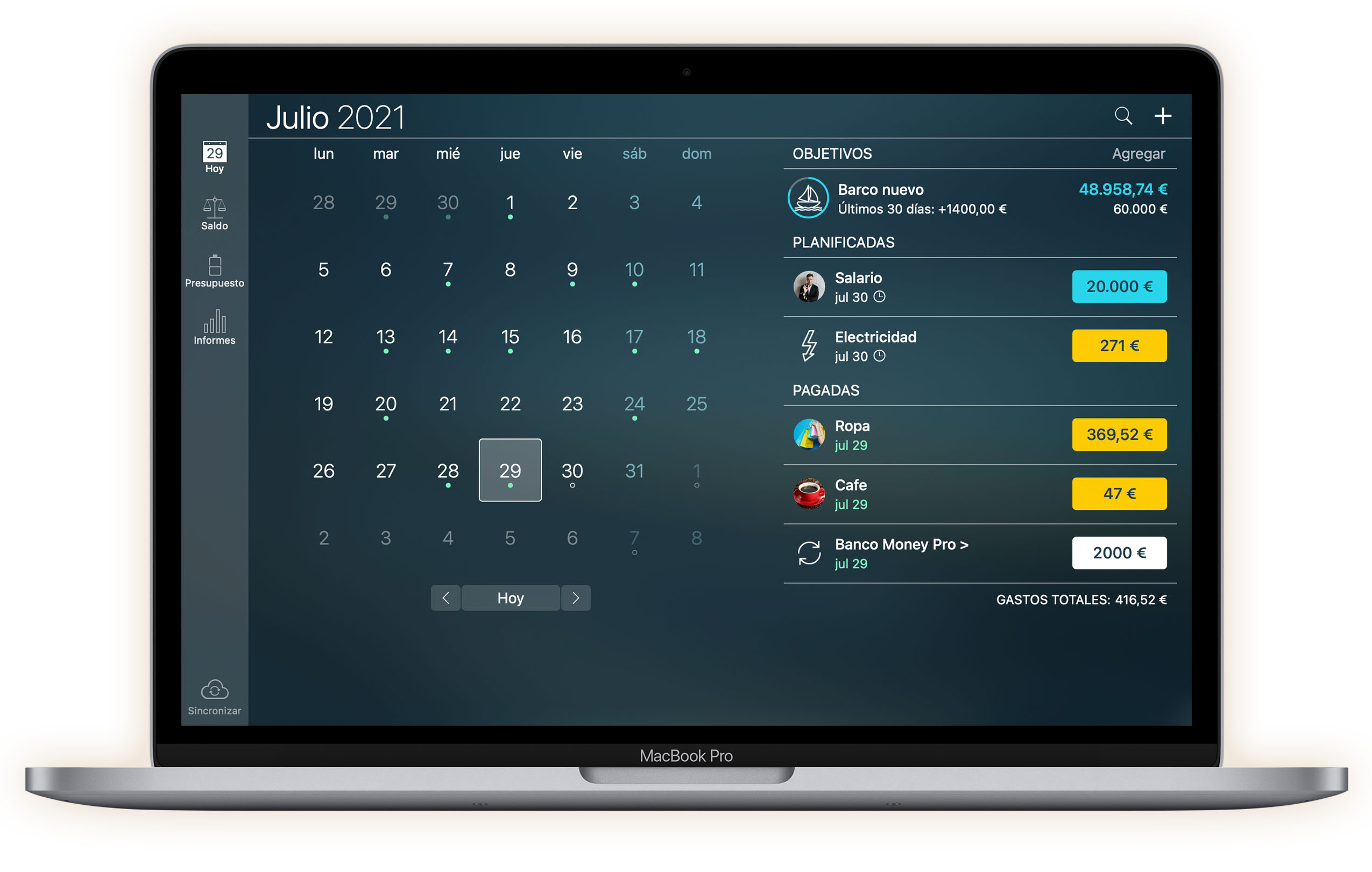 Money Pro - Calendario - Mac