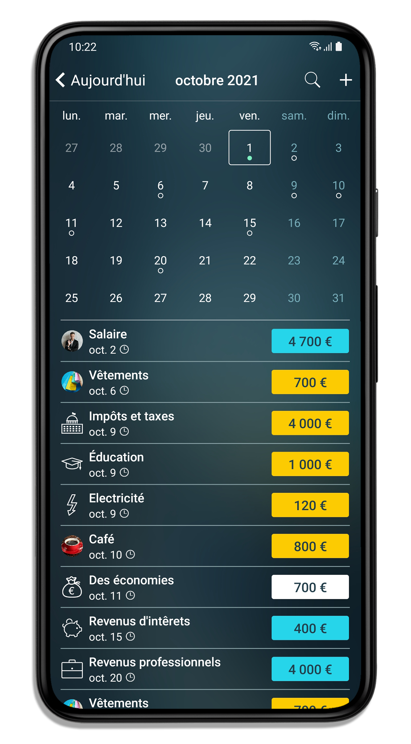 Money Pro - Calendrier