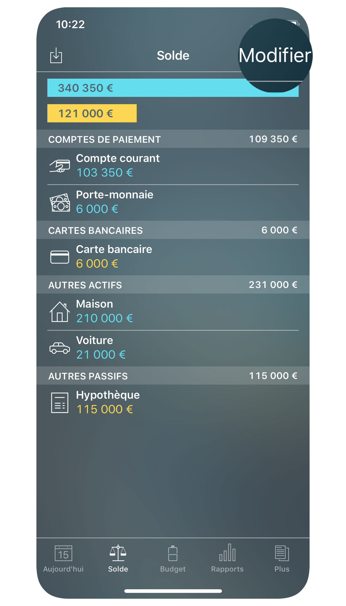 Money Pro - Comptes - Modifier - iPhone