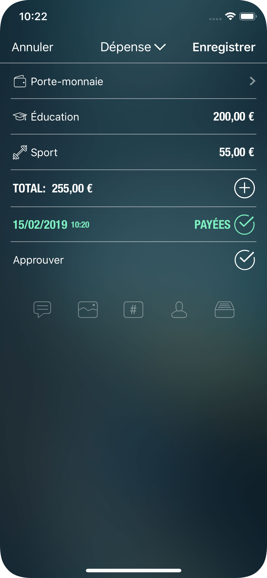 Money Pro - Créer une transaction - iPhone