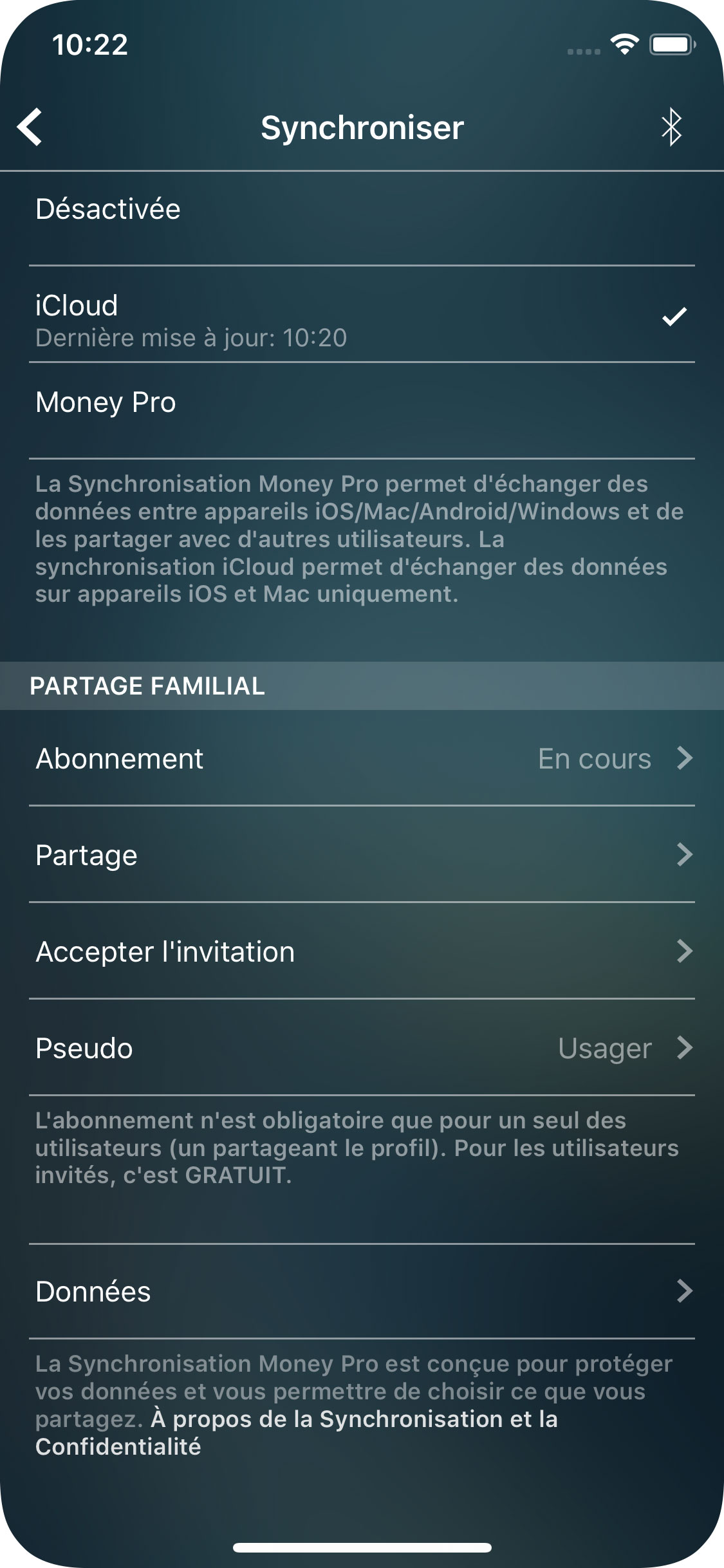 Money Pro - Synchronisation iCloud (iOS et Mac) - iPhone
