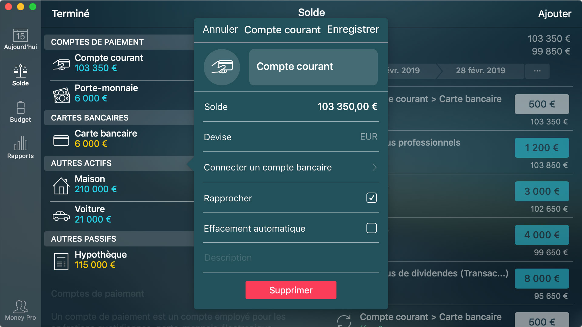 Money Pro - Comptes - Compte - Mac