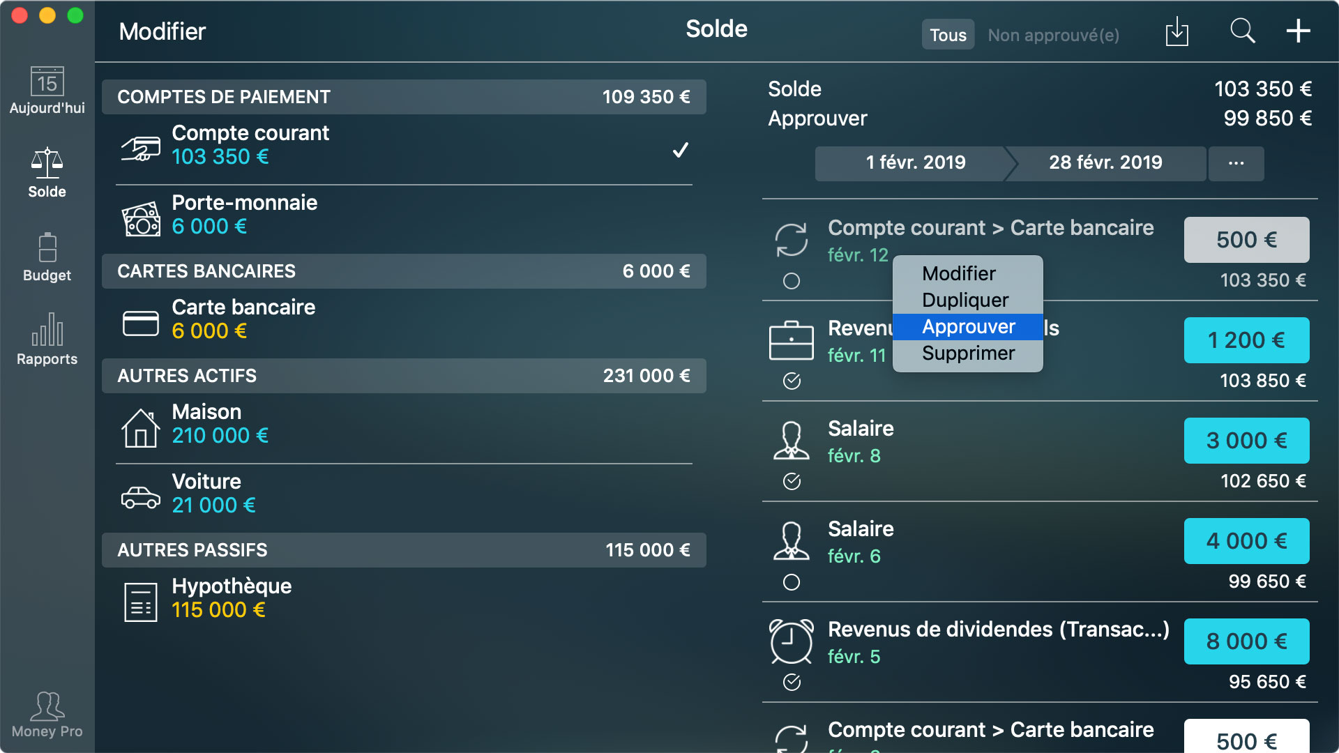 Money Pro - Rapprochement de compte bancaire - Mac