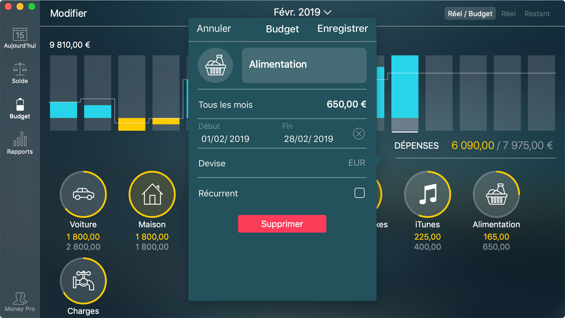 Money Pro - Configurer un budget - Mac