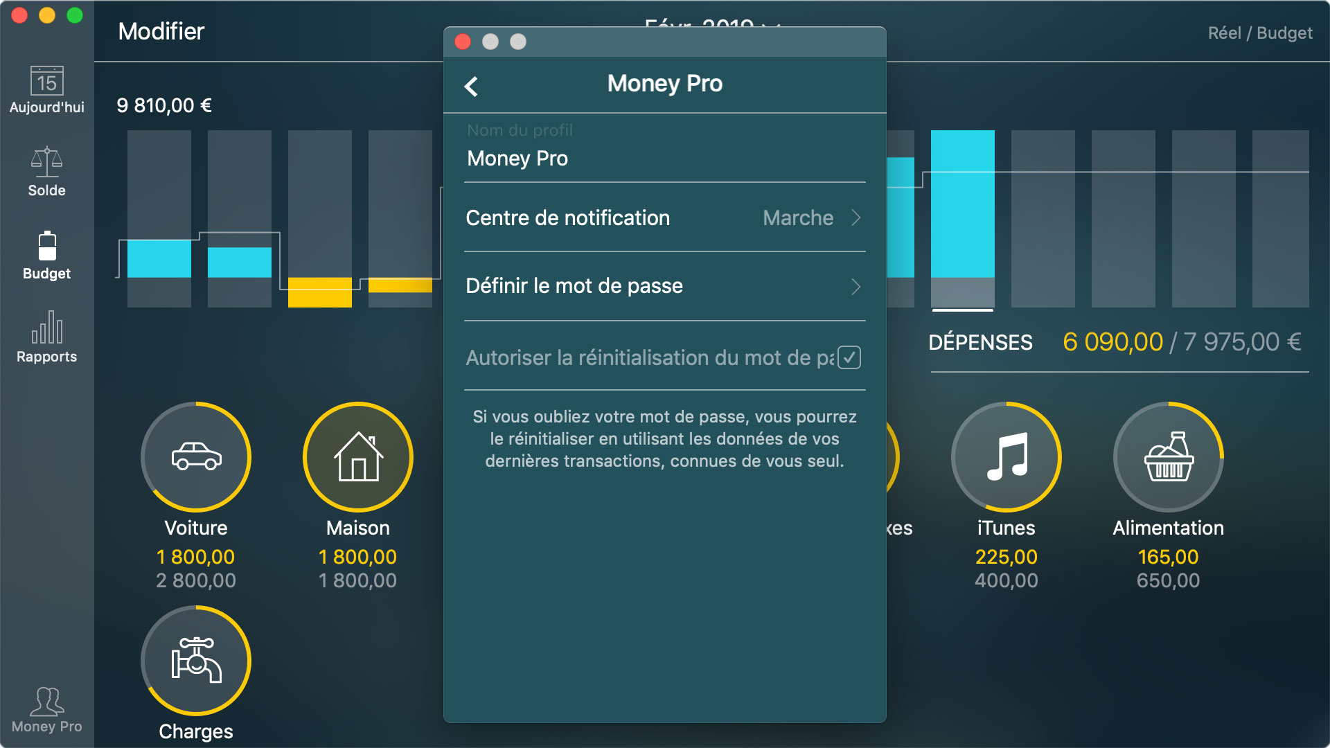 Money Pro - Protection par mot de passe - Mac