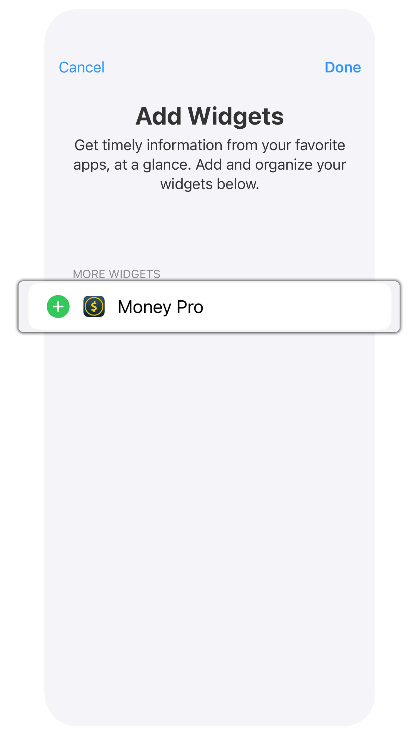 Money Pro - Today Widget - iPhone