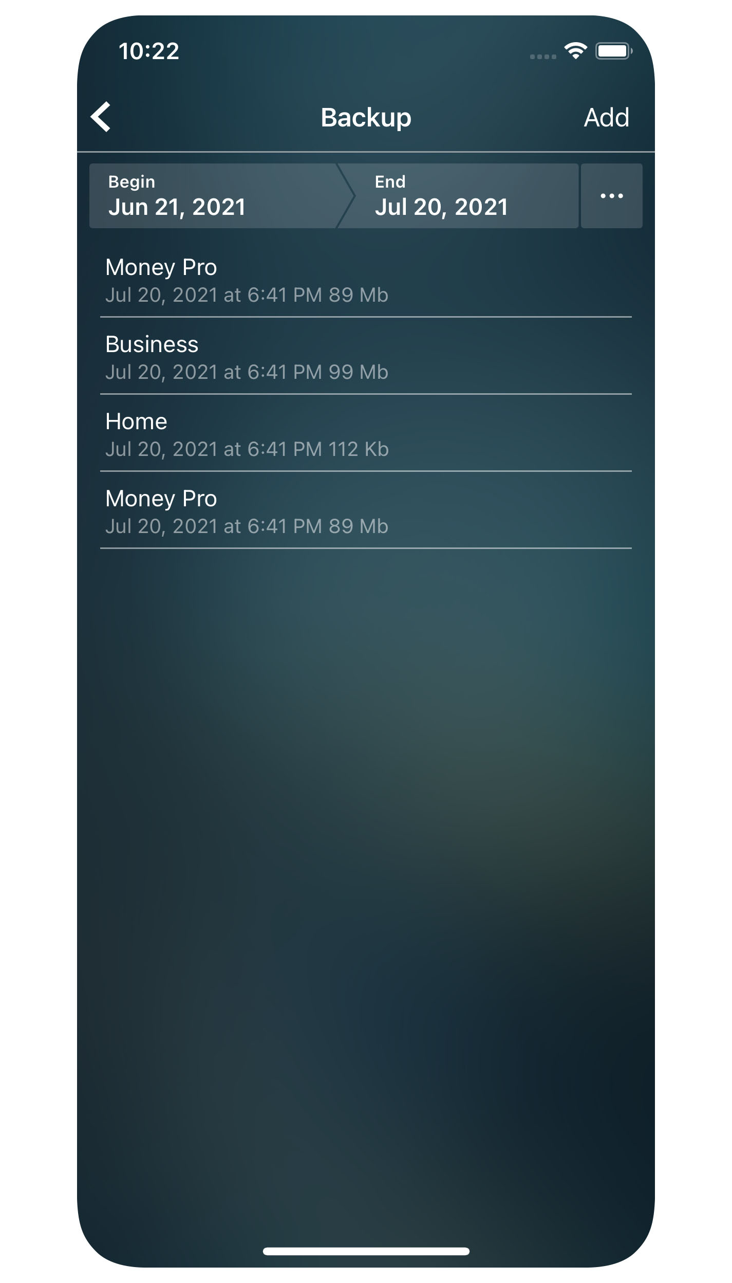 Money Pro - Backup - iPhone