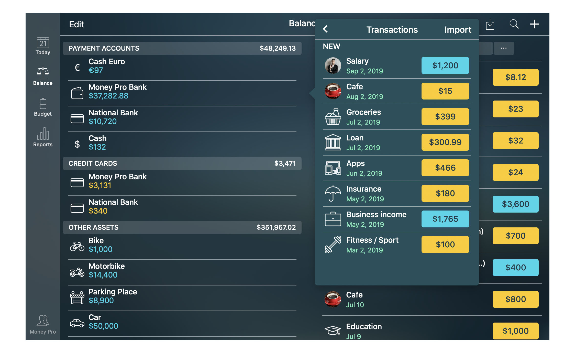 Money Pro - OFX, CSV import - Mac