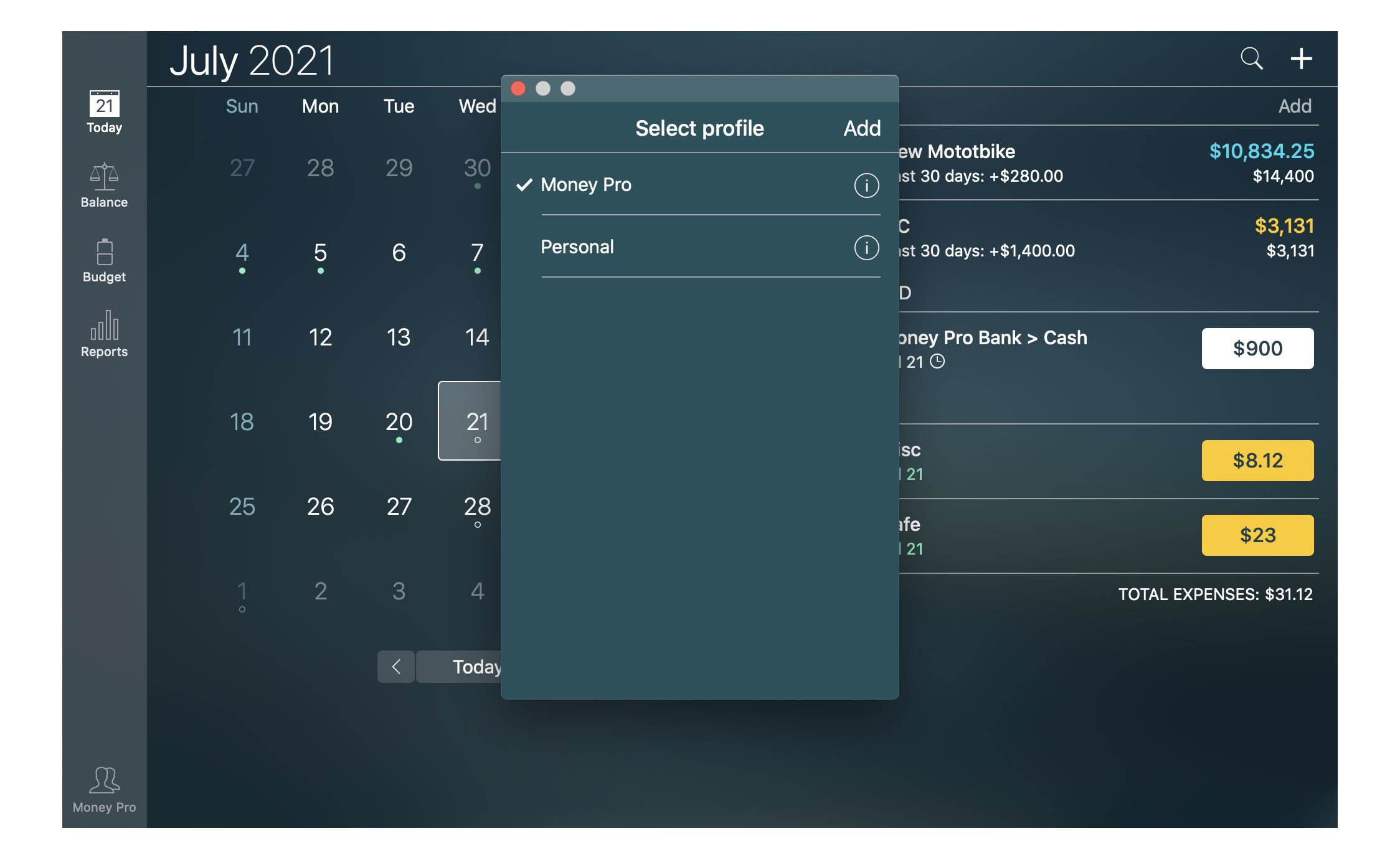 Money Pro - Profiles - Mac