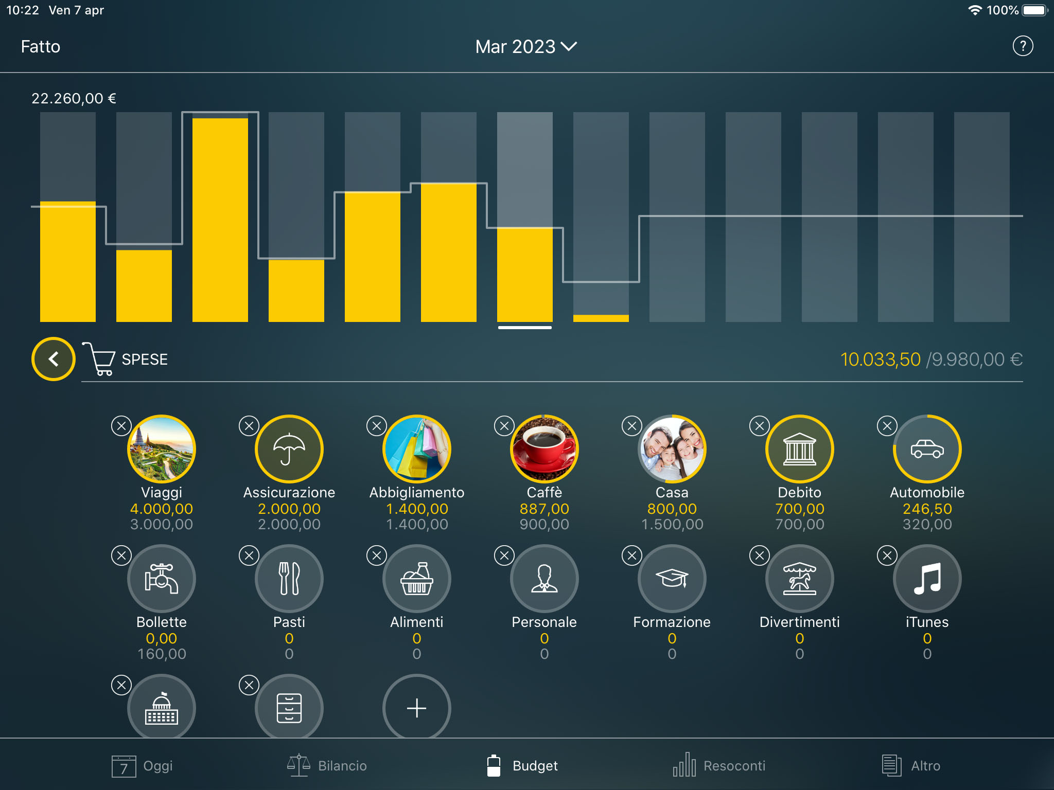 Money Pro - Impostazione di un budget - iPad