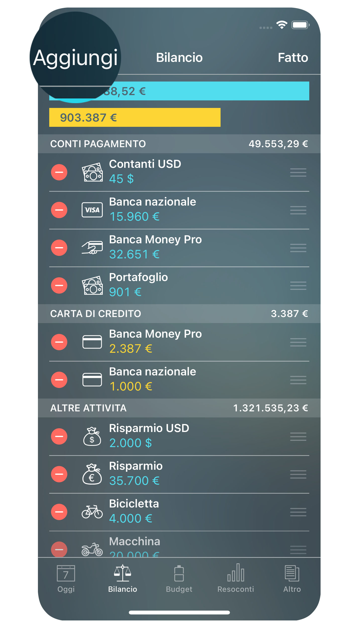 Money Pro - Conti - Aggiungi - iPhone