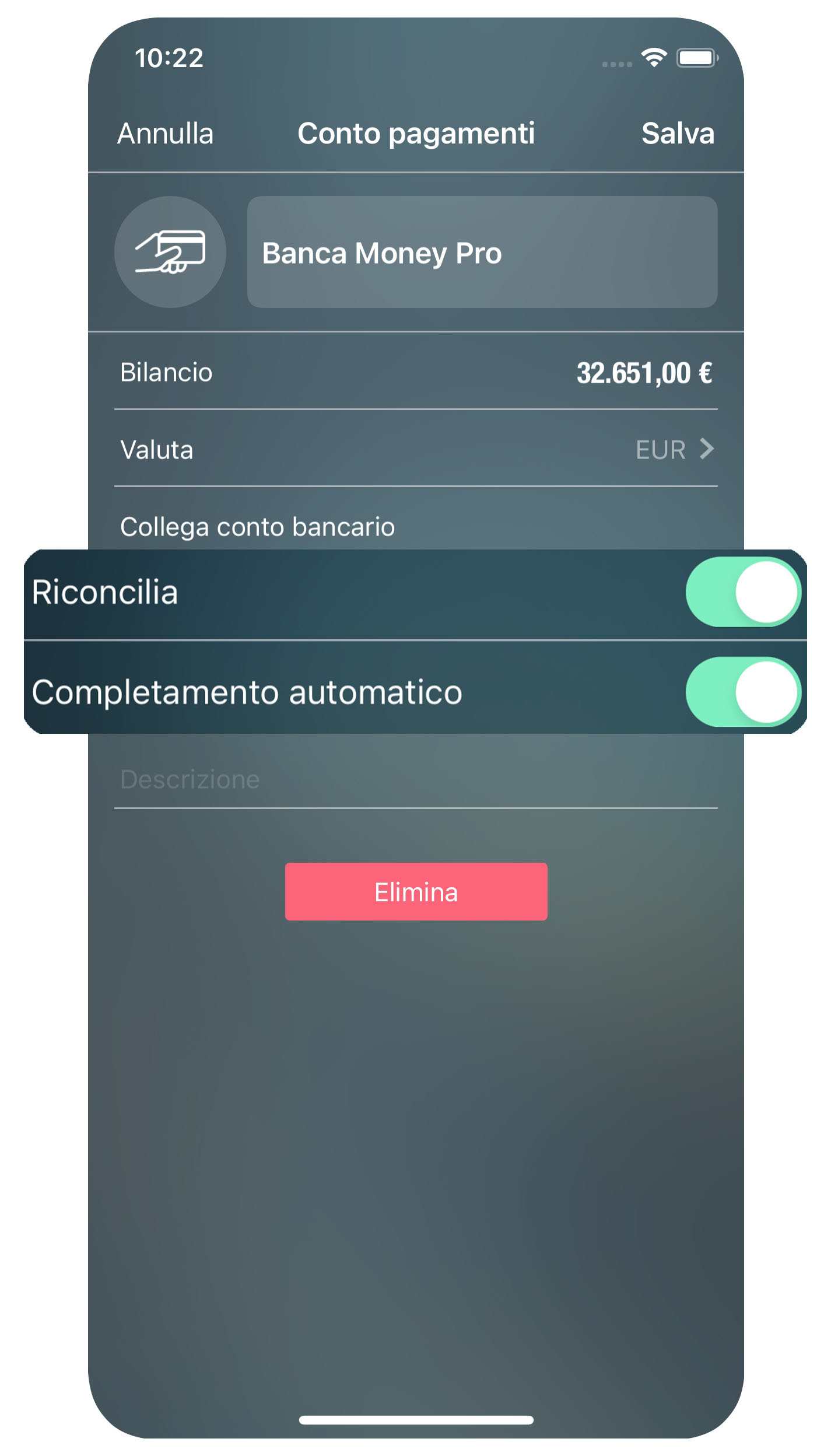 Money Pro - Riconciliazione dei conti - iPhone
