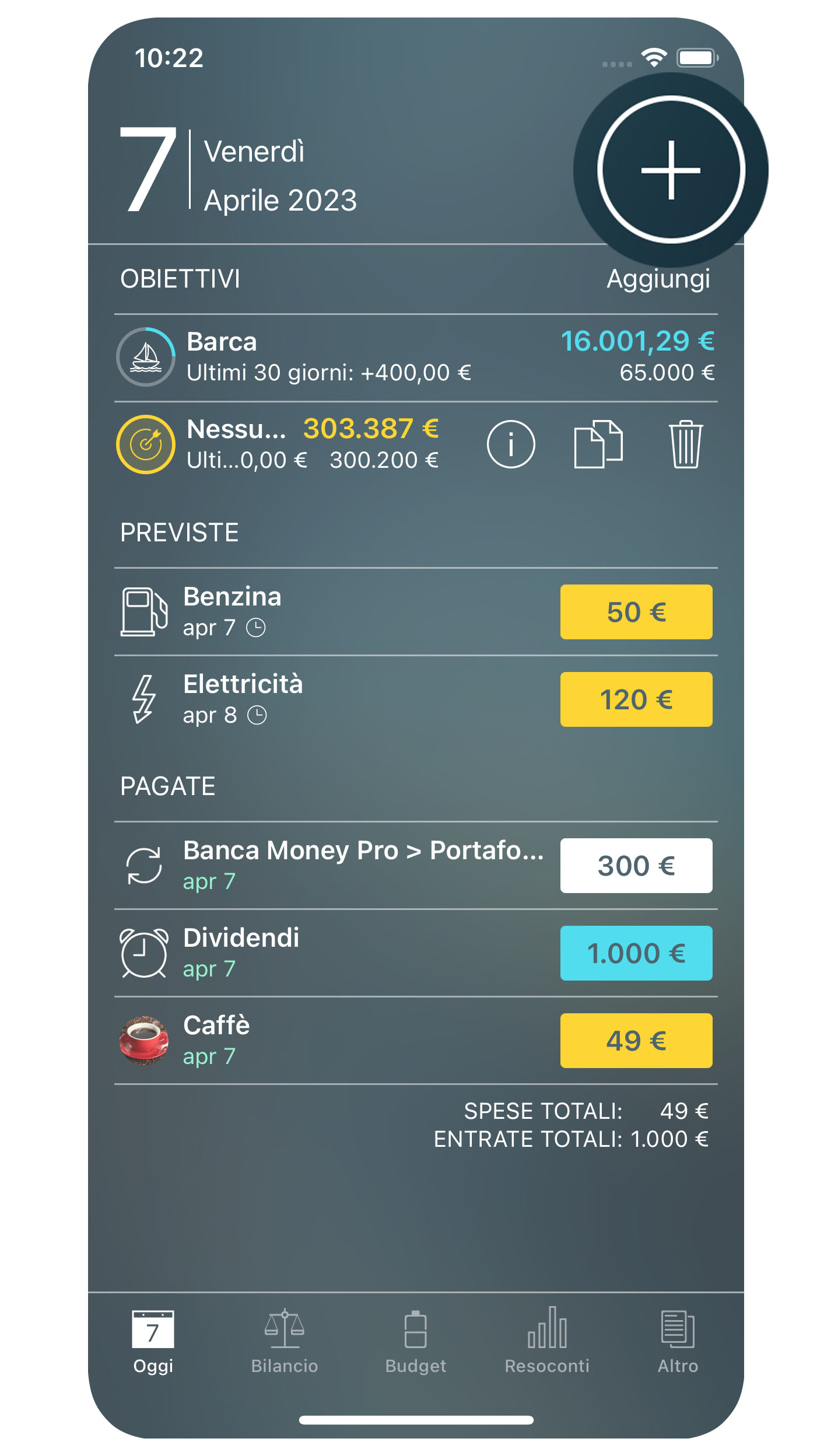 Money Pro - Creazione di una transazione - iPhone