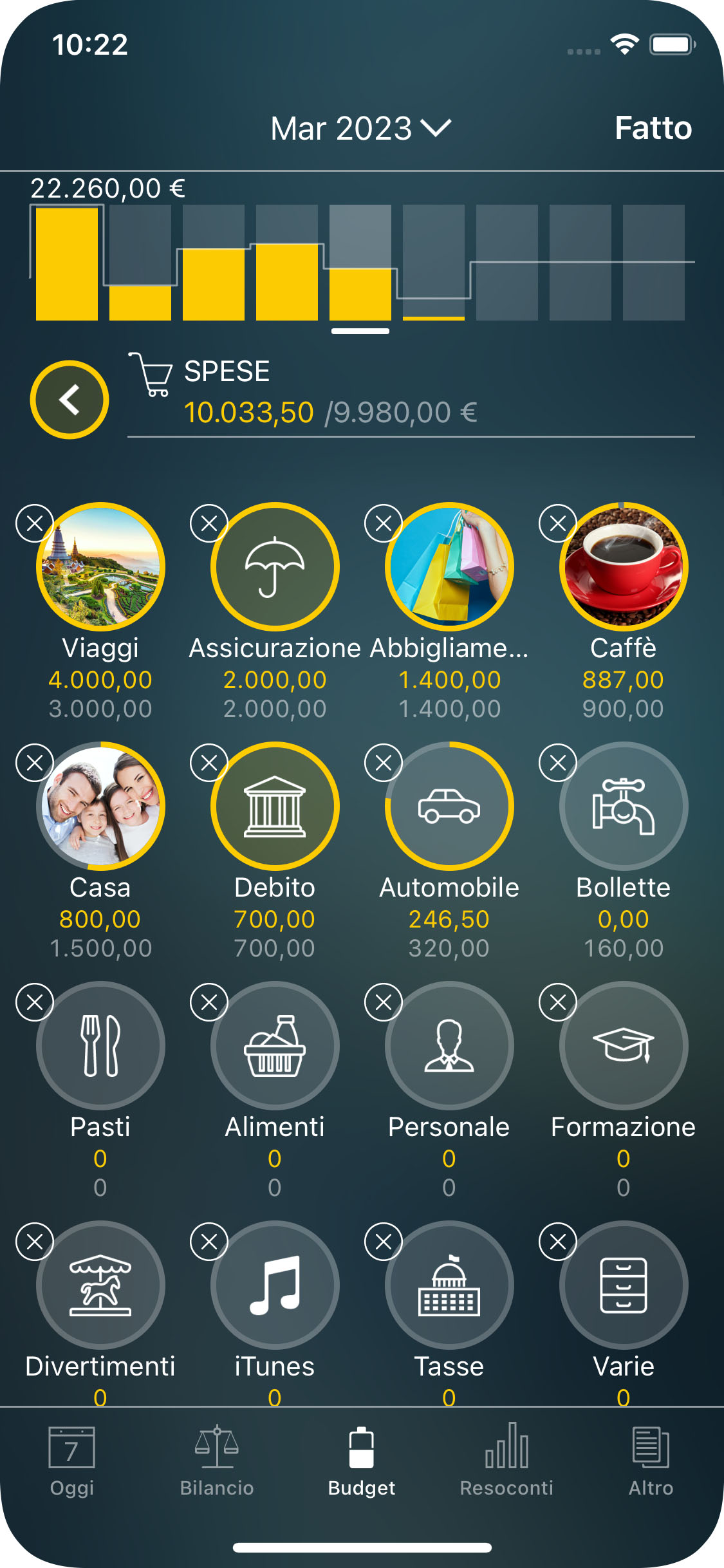 Money Pro - Impostazione di un budget - iPhone