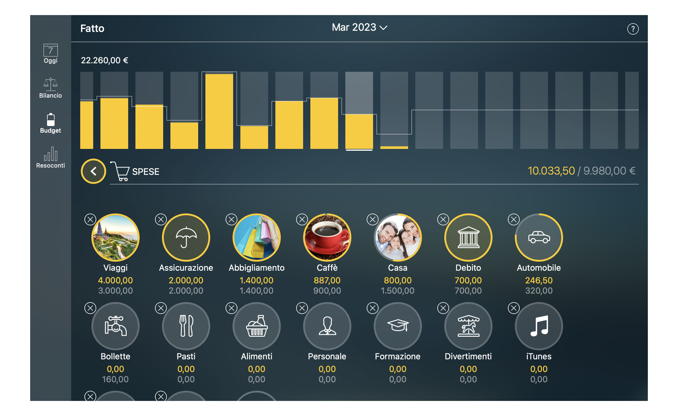 Money Pro - Impostazione di un budget - Mac