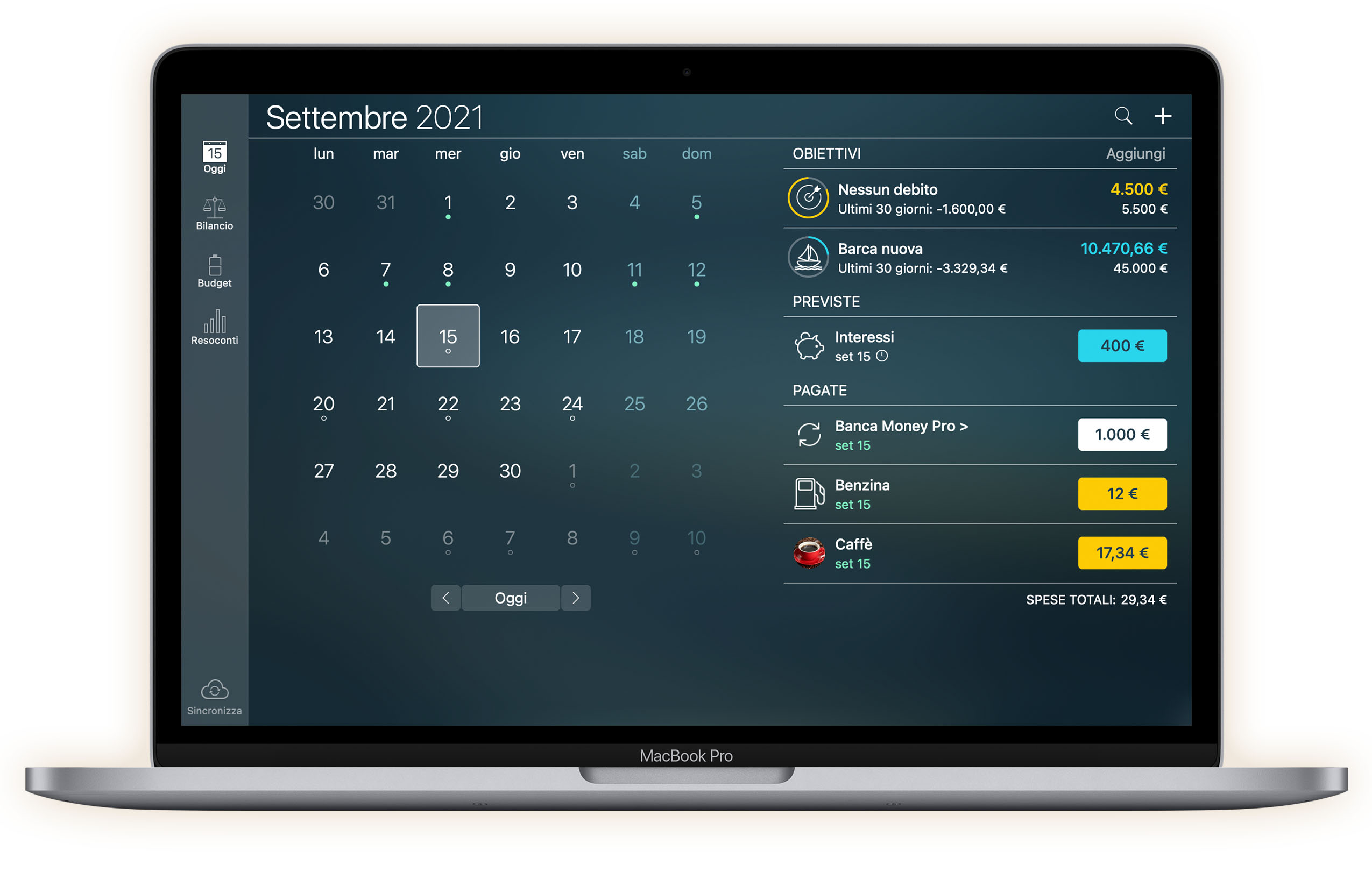 Money Pro - Calendario - Mac