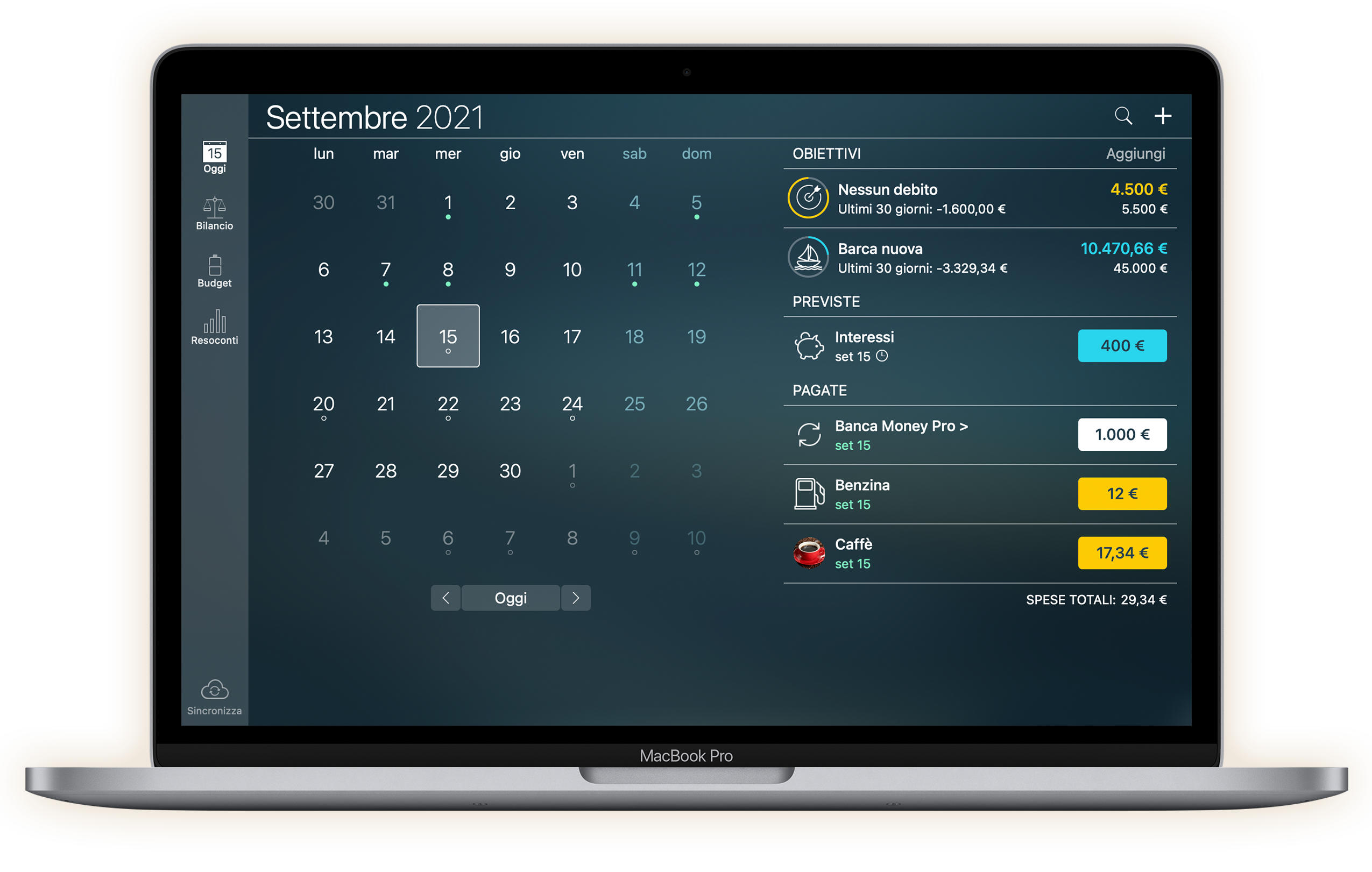 Money Pro - Calendario - Mac