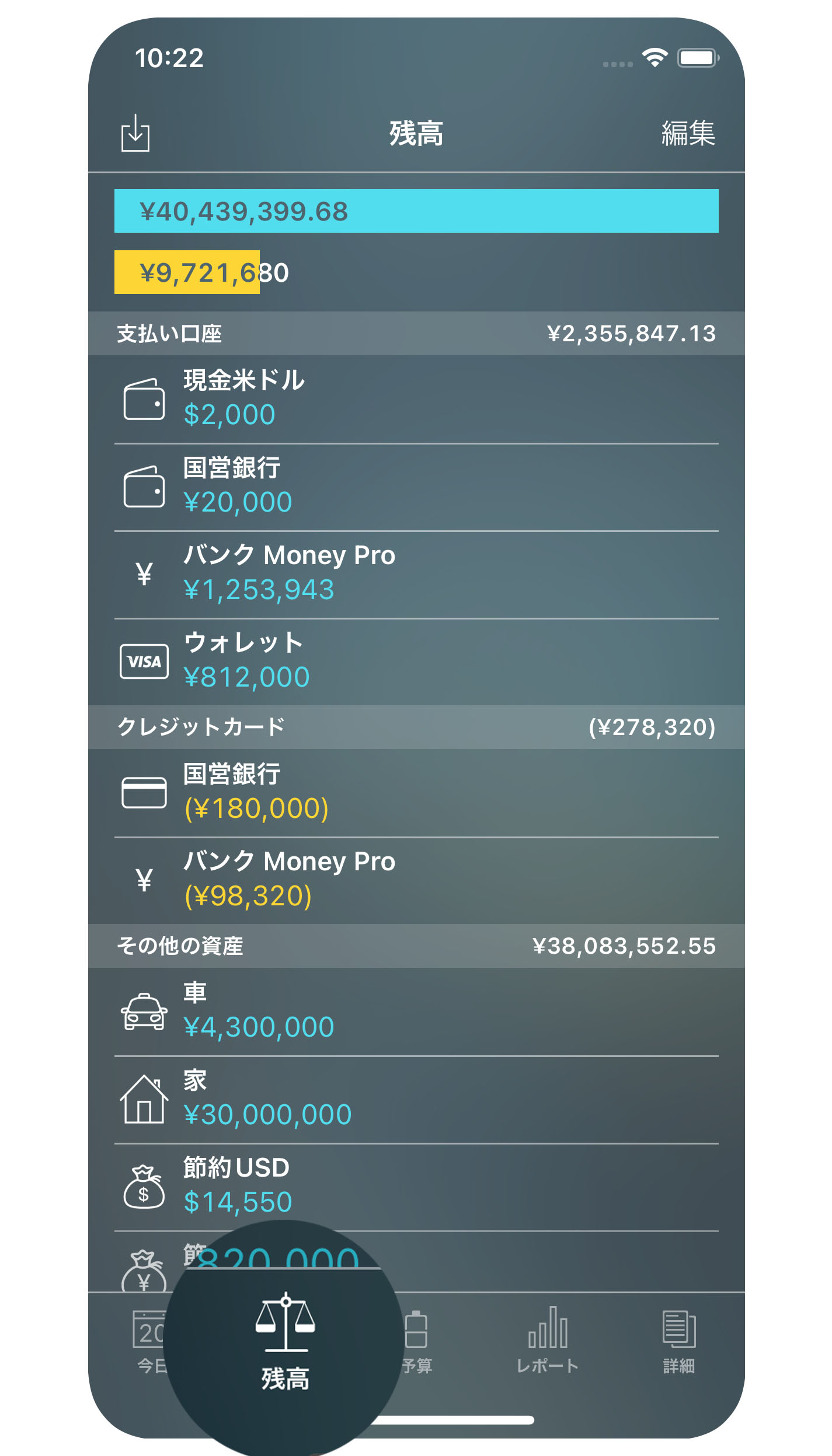 Money Pro - 勘定/ 口座（Accounts） - iPhone