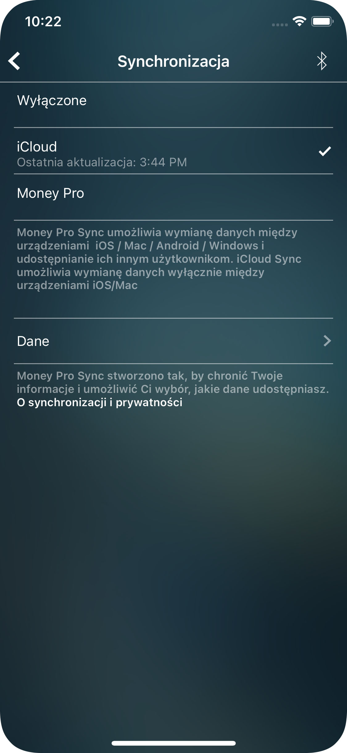 Money Pro - Synchronizacja iCloud (iOS, Mac) - iPhone