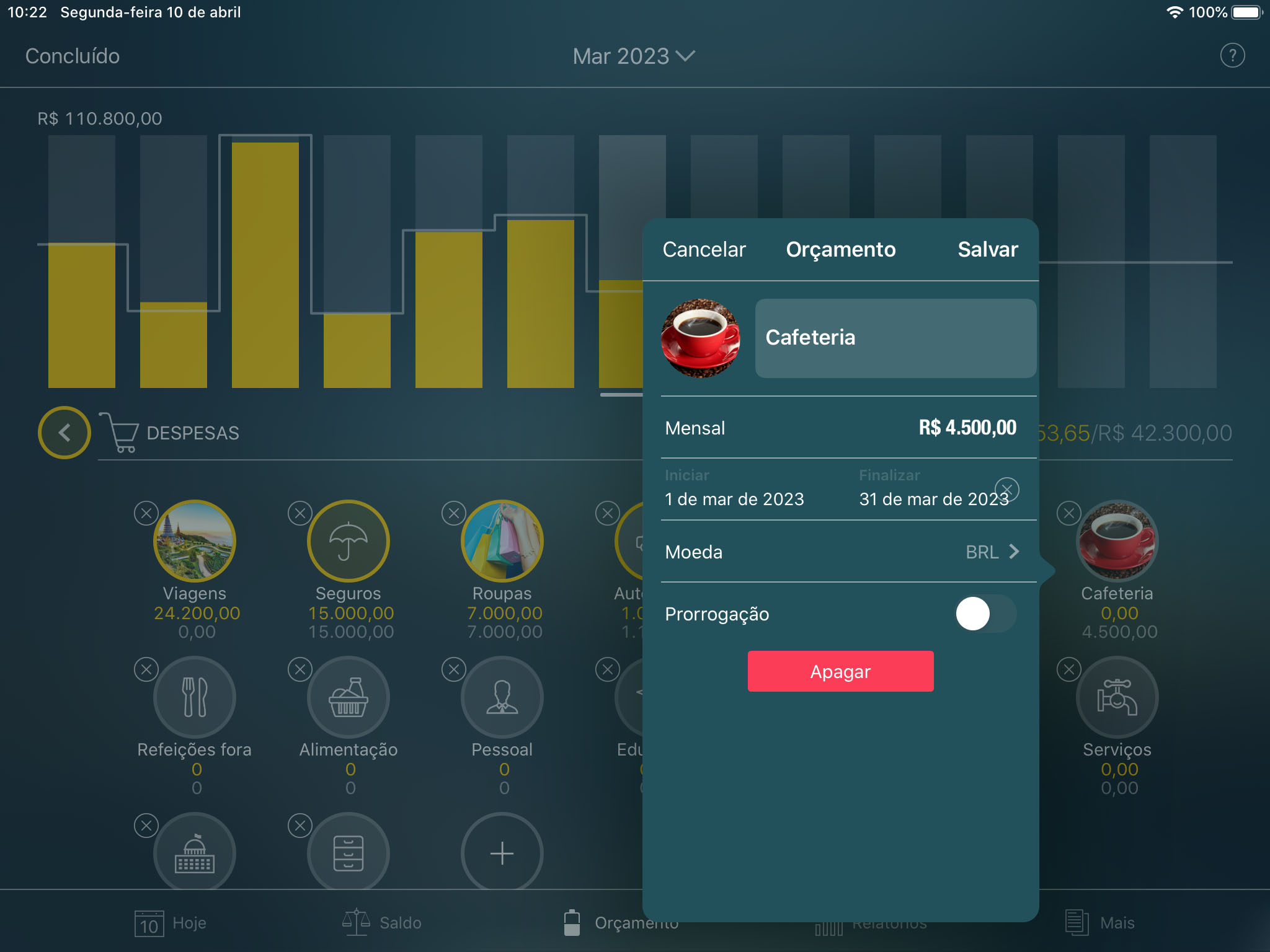 Money Pro - Como configurar um orçamento - iPad