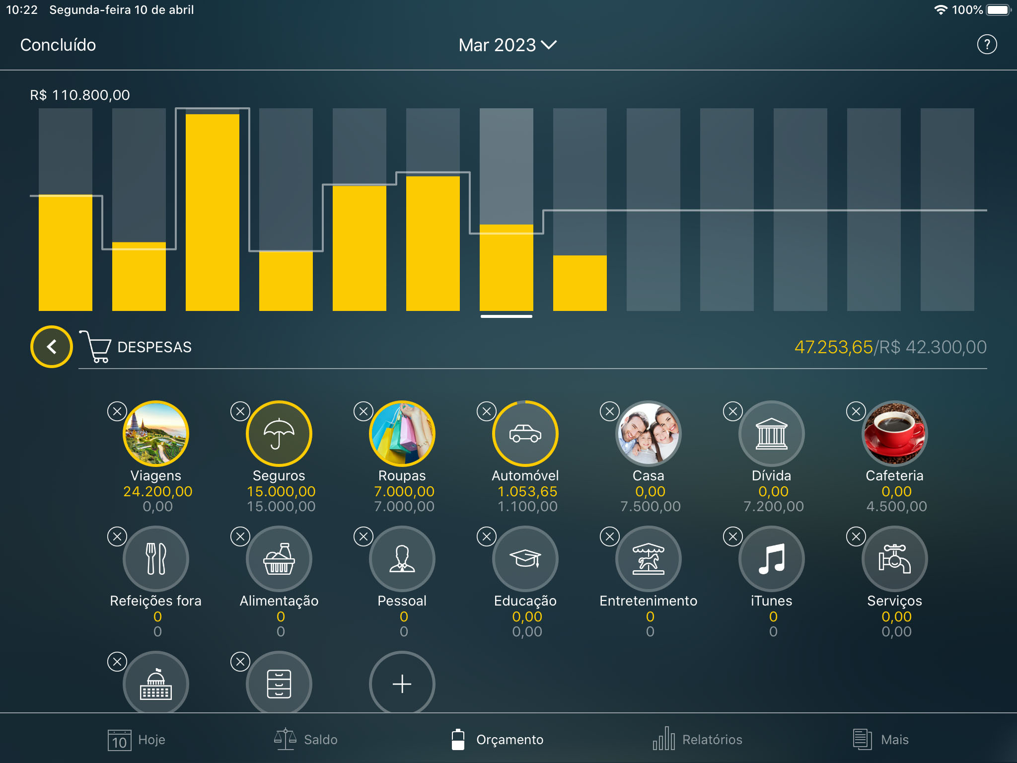 Money Pro - Como configurar um orçamento - iPad