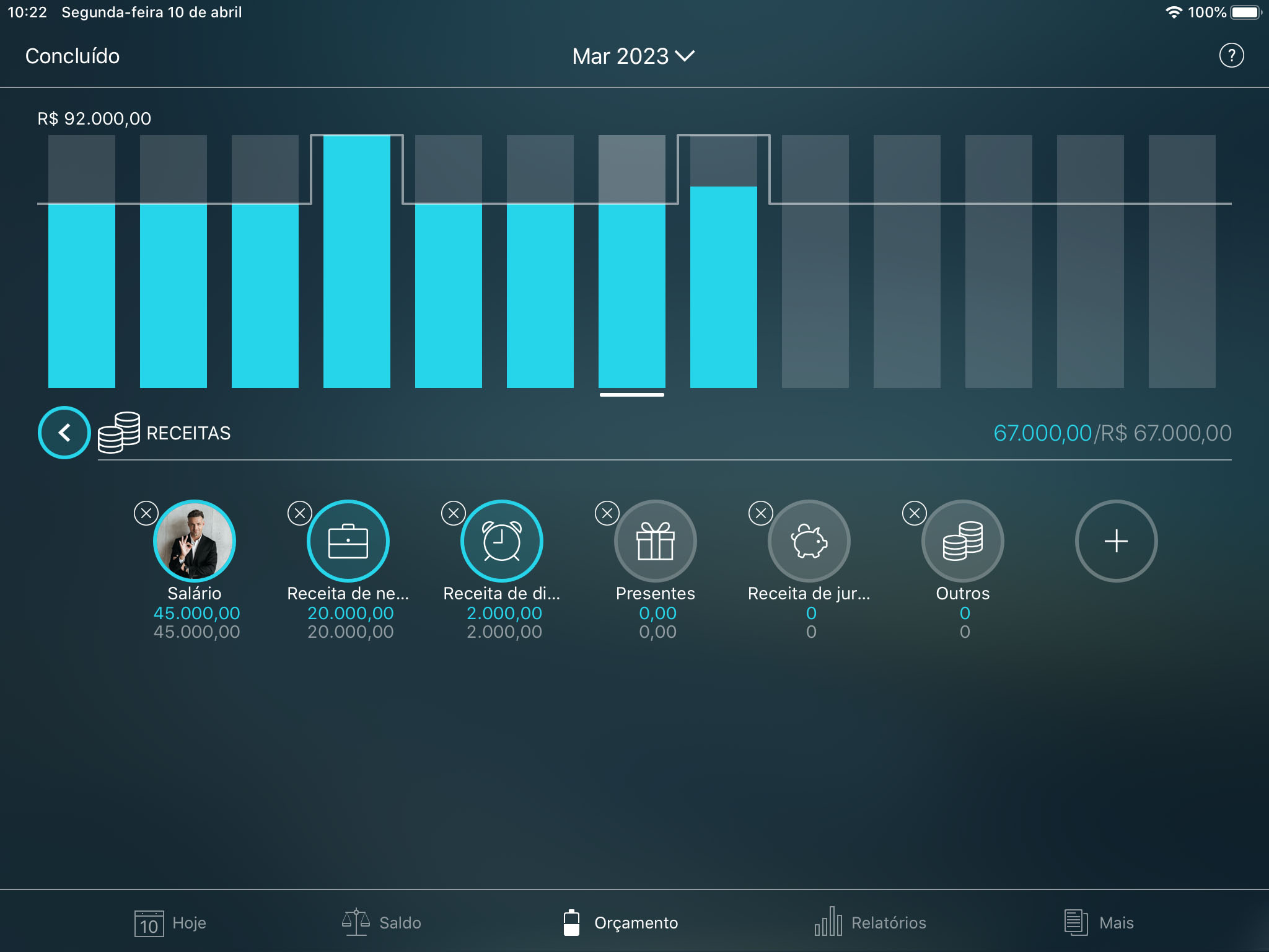 Money Pro - Como configurar um orçamento - iPad