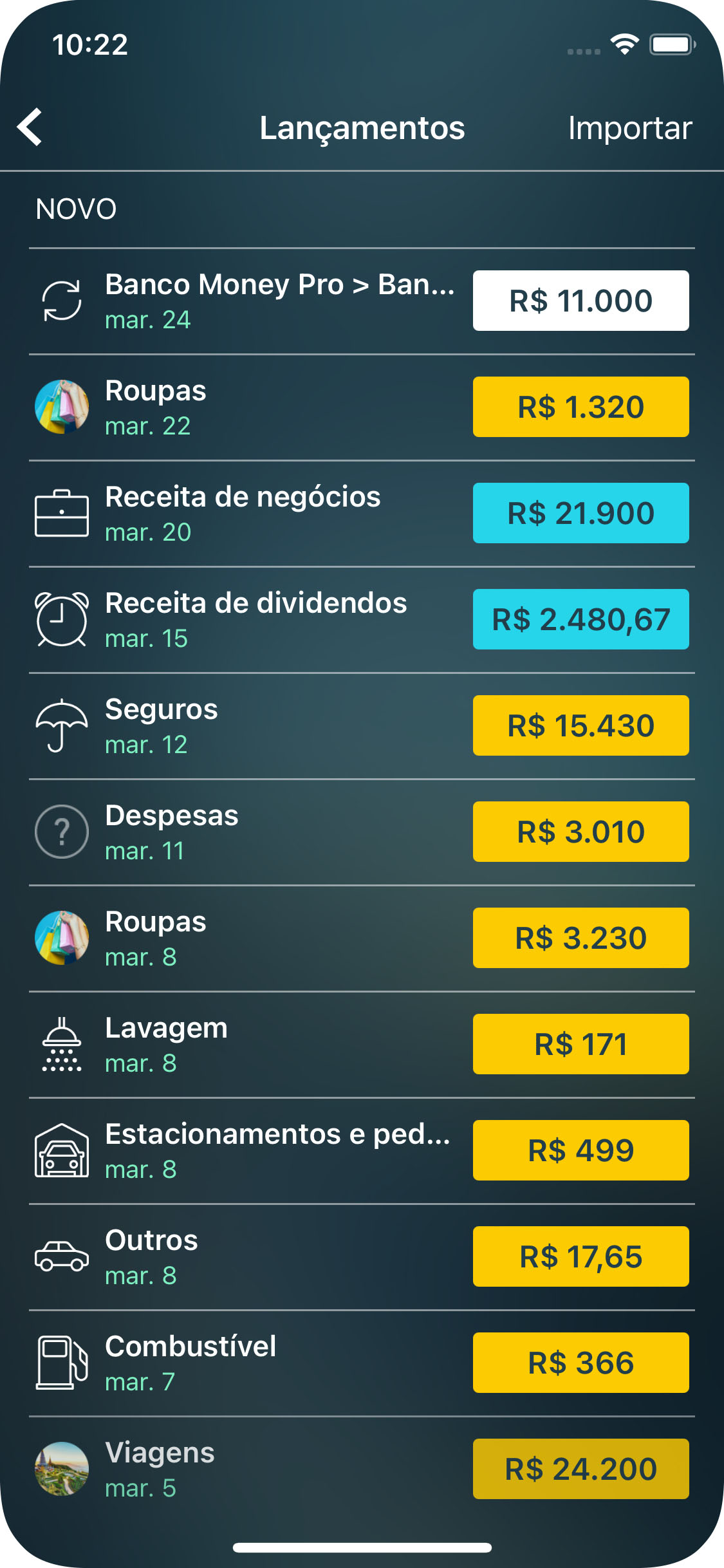 Money Pro - Importação de OFX e CSV - iPhone