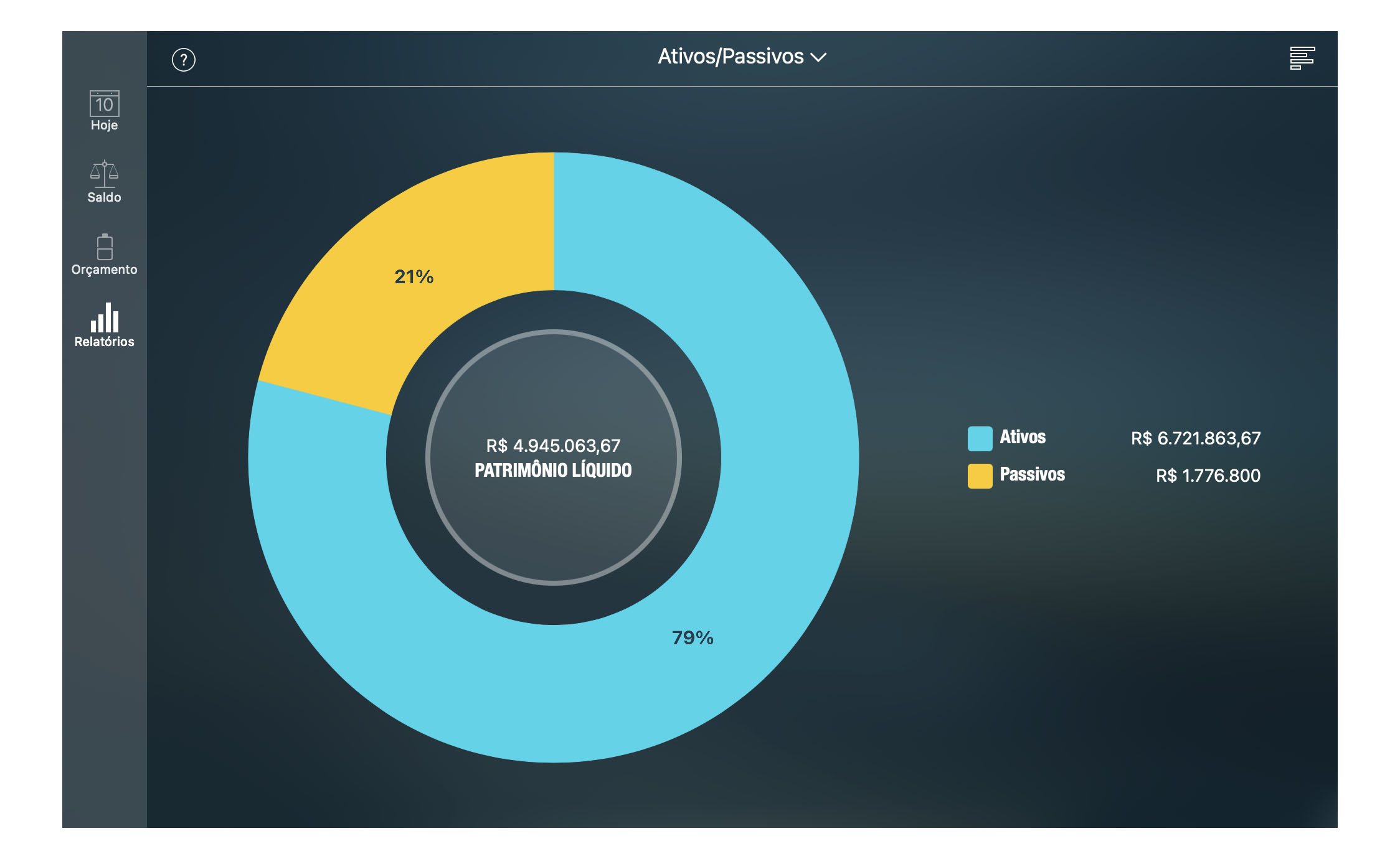 Money Pro - Relatório de Ativos/passivos - Mac