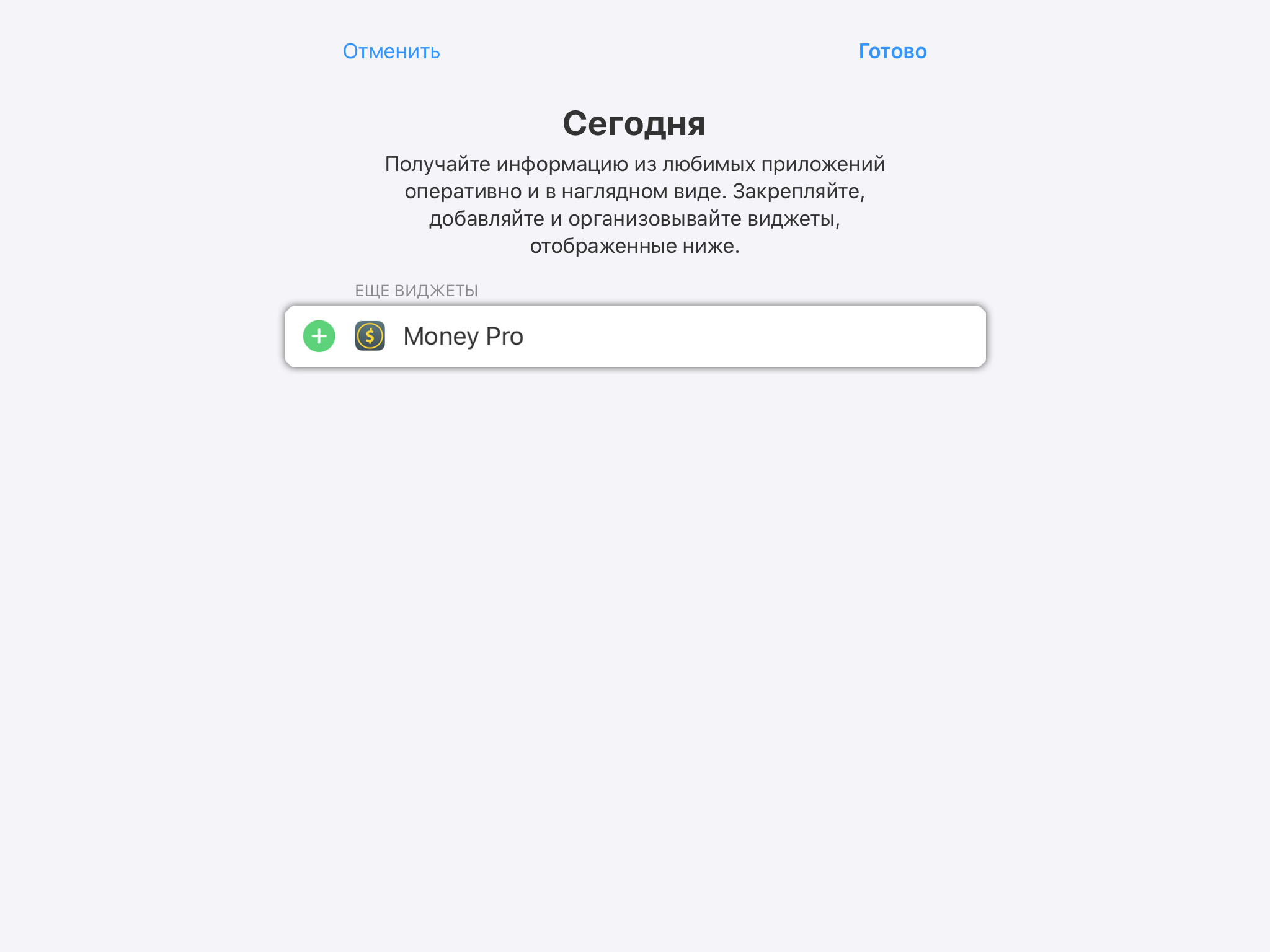 Money Pro - Виджет - iPad