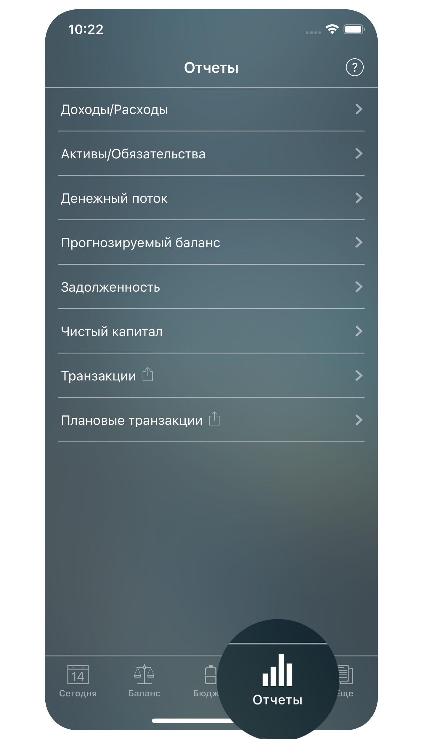 Money Pro - Отчёты - iPhone