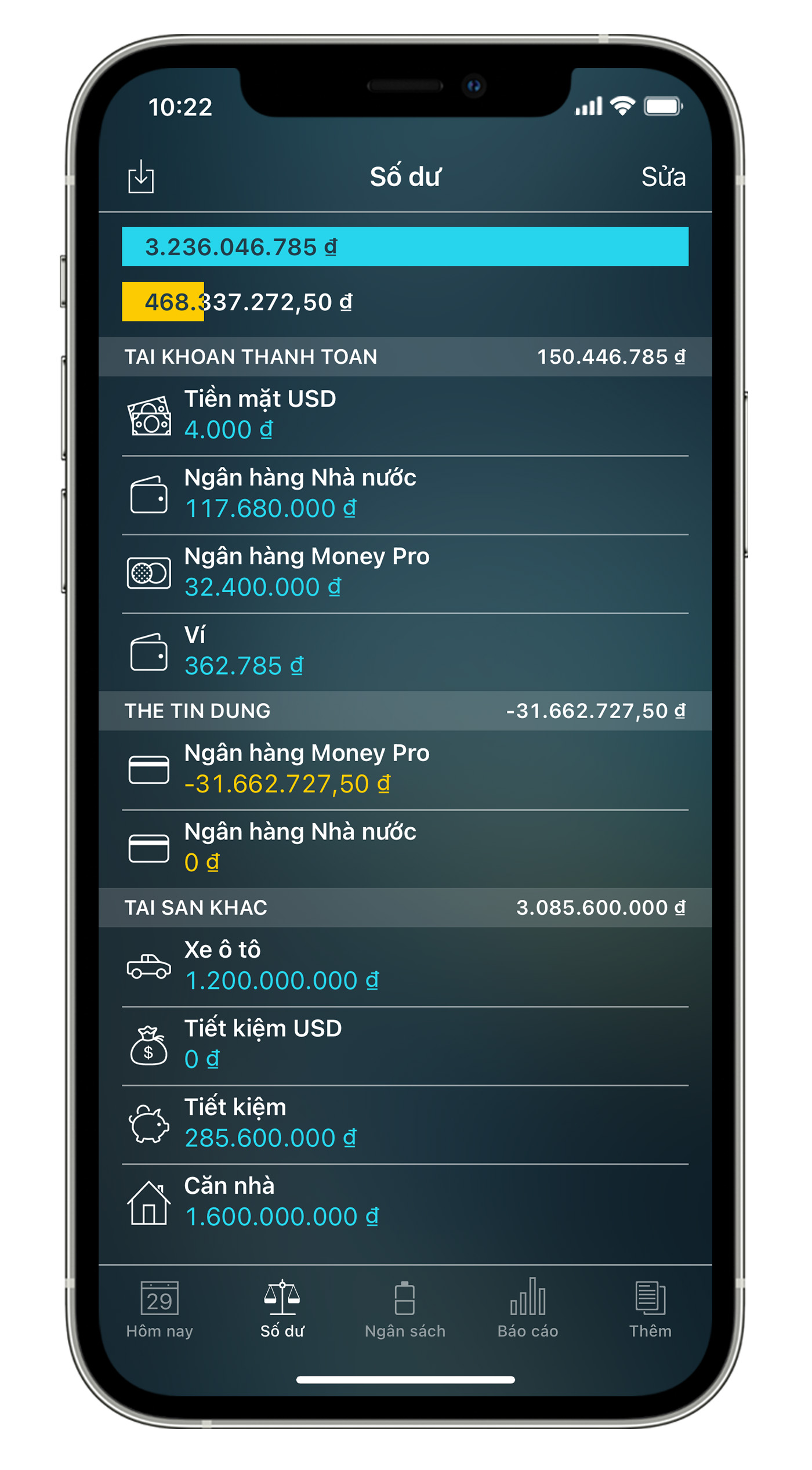 Money Pro for iPhone and iPad - Trình quản lý Tài khoản